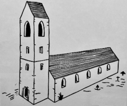 Kirche 1541 - Erweiterung mit dem neu erstellten Turm