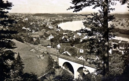 Ansichtskarte - Mumpf Luftaufnahme um 1950 - ©Dorfmuseum