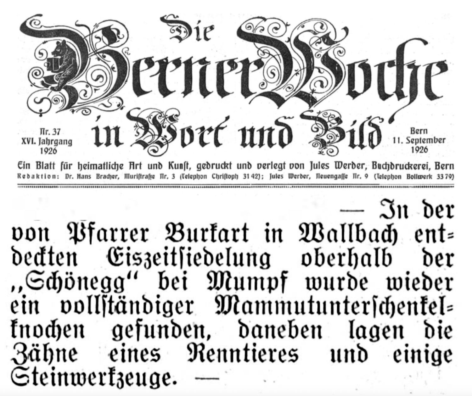 Berner Woche 11.9.26